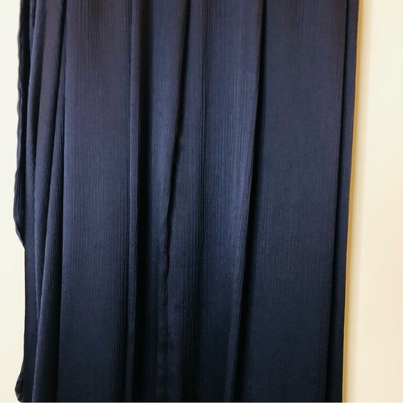 L'Agence Ocean 100% Silk Maxi Skirt High Slit Midnight Blue Small - Picture 13 of 16